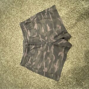 Athleta Camo Cargo Shorts - Gray and Pink